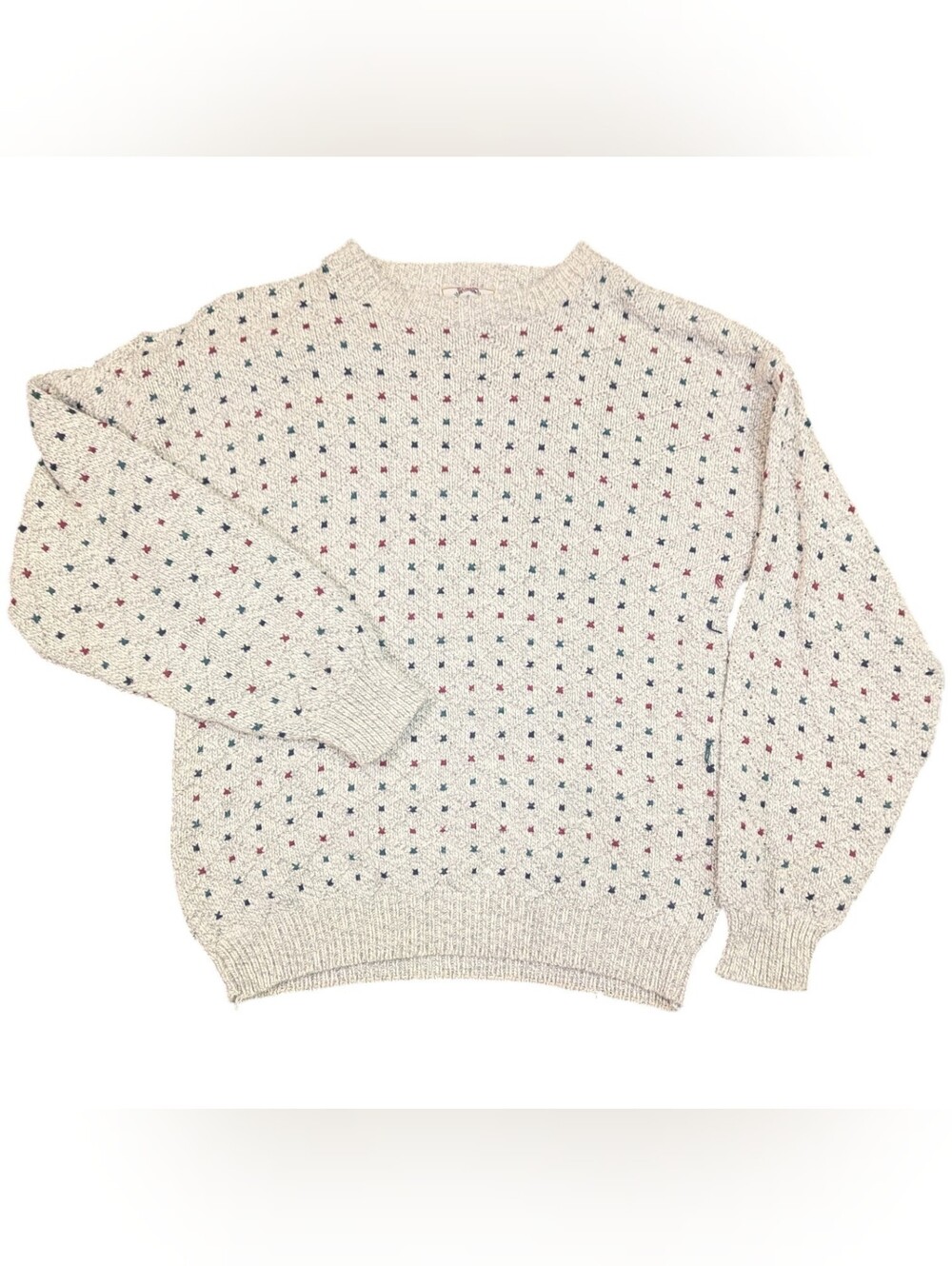 Sear Roebuck & Co. Vintage Knit Chunky Sweater Grandpa Style Women's Size Large